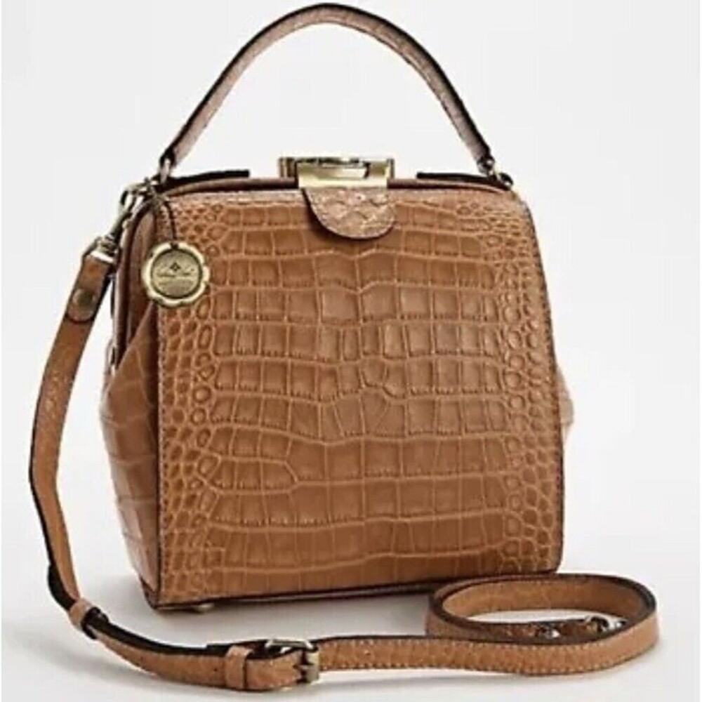 Patricia Nash Leather Croc Embossed Nela North/South Biscuit Bag A386257